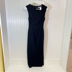 NWT Zara Black Sheath Midi Side Cutout Dress XS